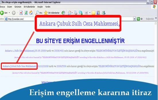 Erişim engelleme mahkeme kararına itiraz